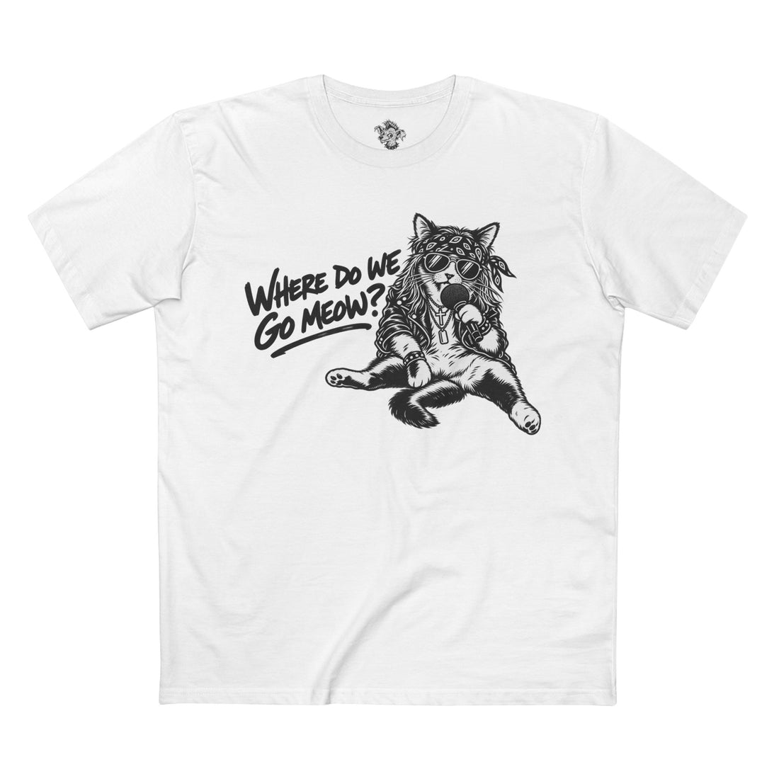 Where Do We Go Meow? Cat Graphic T-Shirt